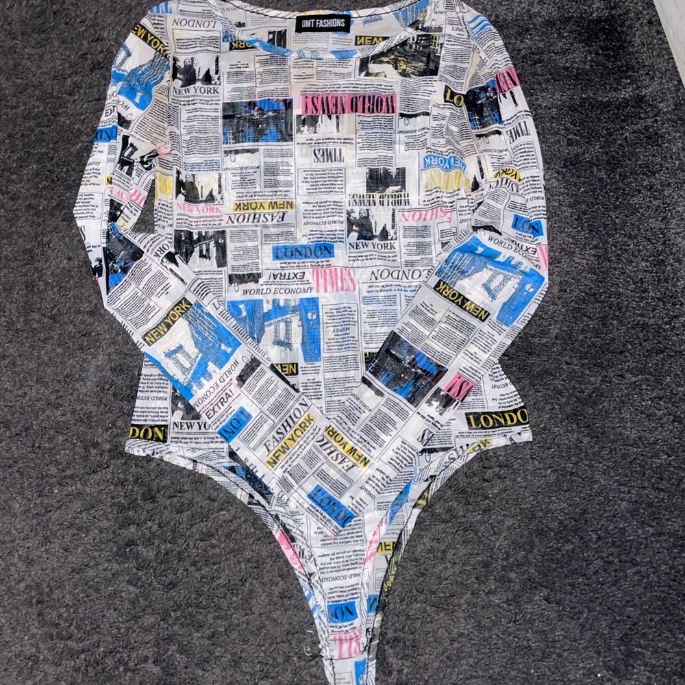 Graphic mesh bodysuit